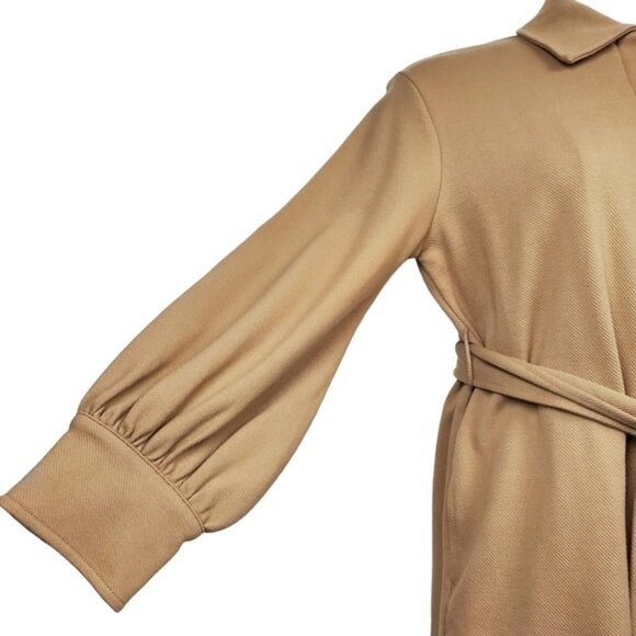 Banana Republic Factory Womens Tan Twill Tie Waist Belted Jacket Size S NWT - Picture 2 of 5